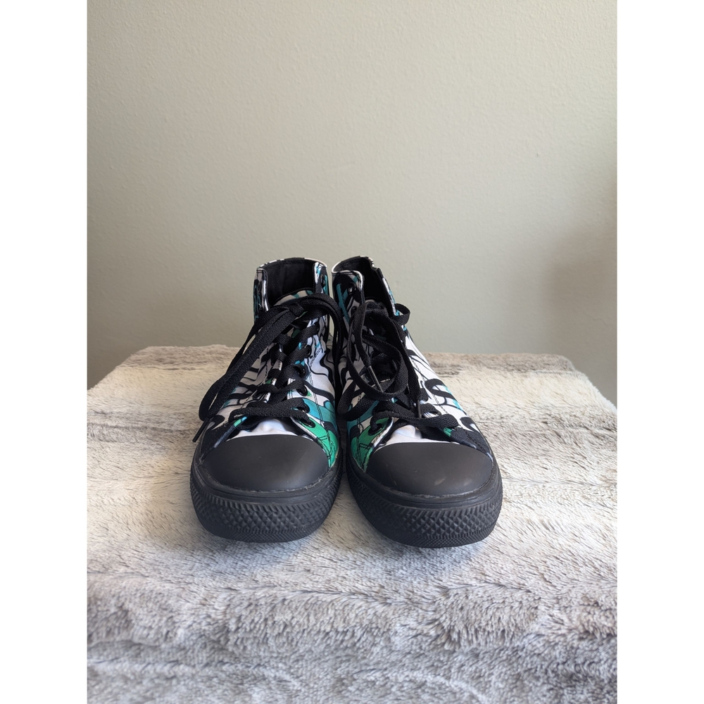Black and Green High-Top Sneakers